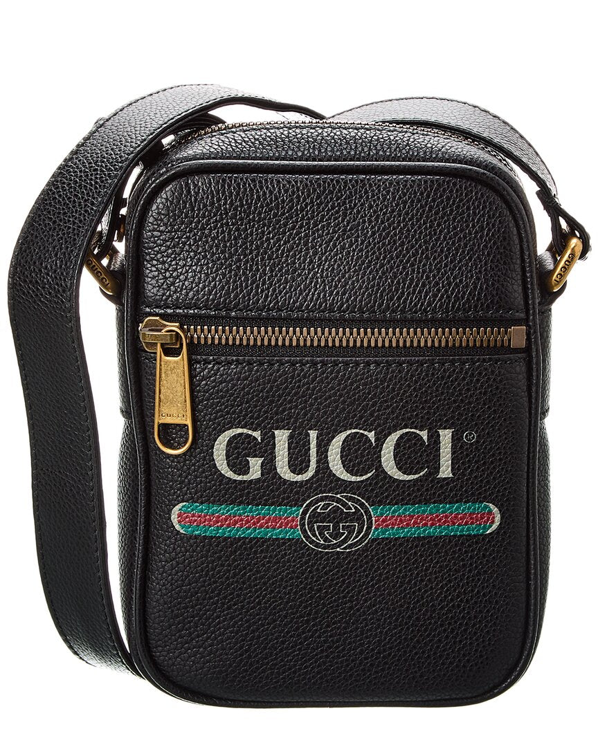 Luxury Gucci Trending 2025 Logo Leather Messenger Bag