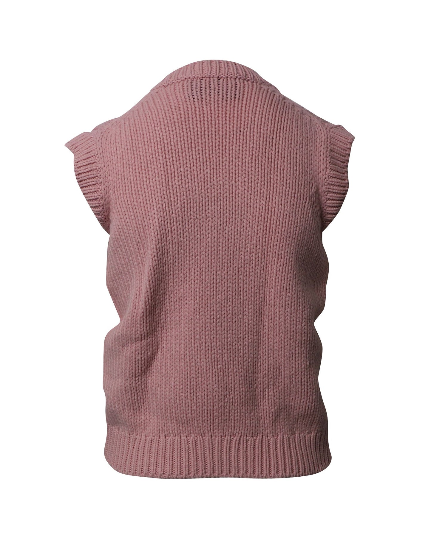 Luxury Gucci Trending 2025 Embellished Cable Knit Vest in Pink Wool