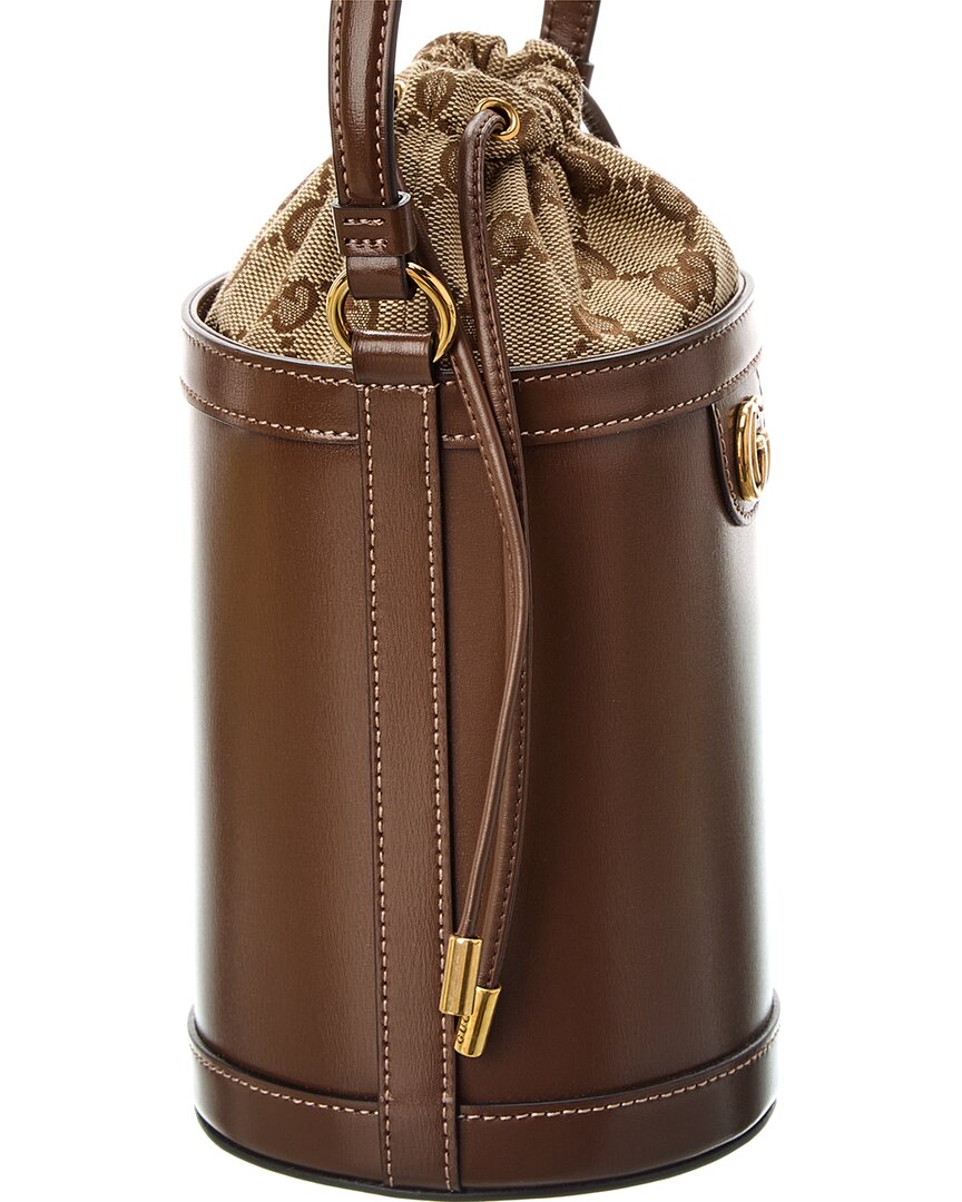 Luxury Gucci Trending 2025 Ophidia Mini Leather Bucket Bag