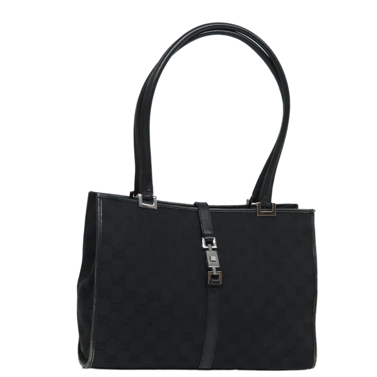 Luxury Gucci Trending 2025 Jackie Gg Canvas Shoulder Bag Black 002 1073 Auth 81163