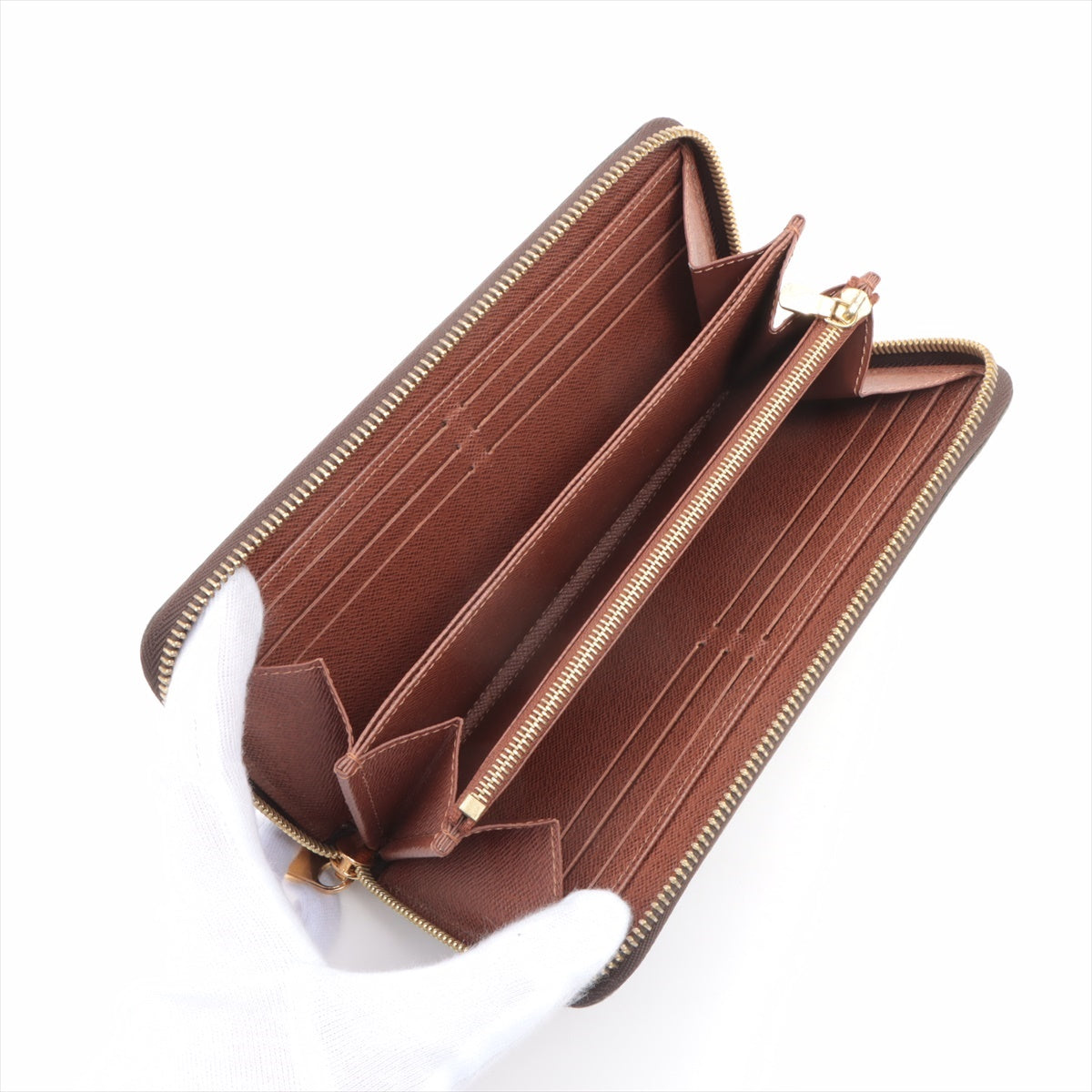 Louis Vuitton Monogram  Wallet M42616 Brown Round Zip Wallet  Smell Strong