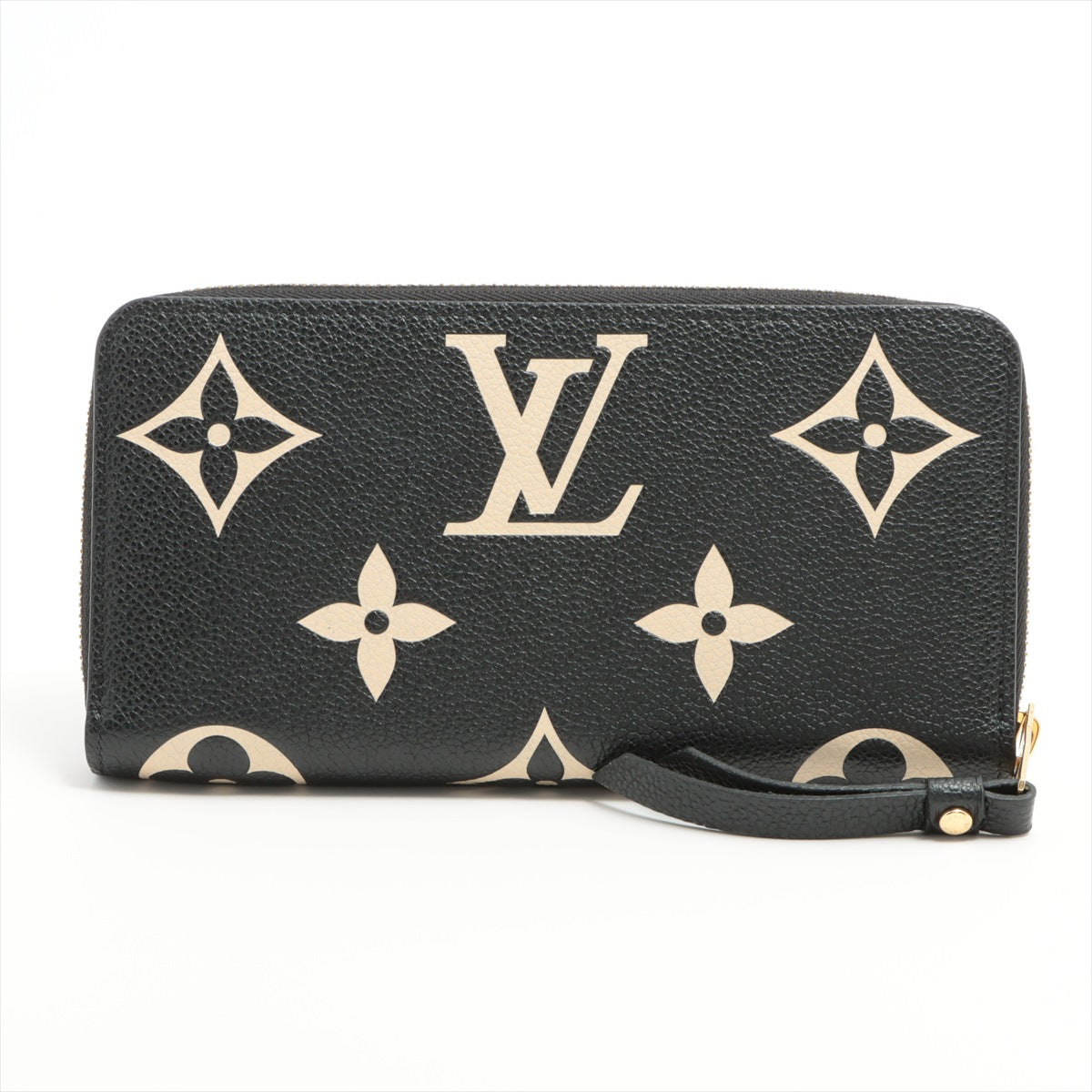 Louis Vuitton Bi-Color Monogram Implant Zippyr Wallet M80481 Noneir Cream Round Zipper Wallet