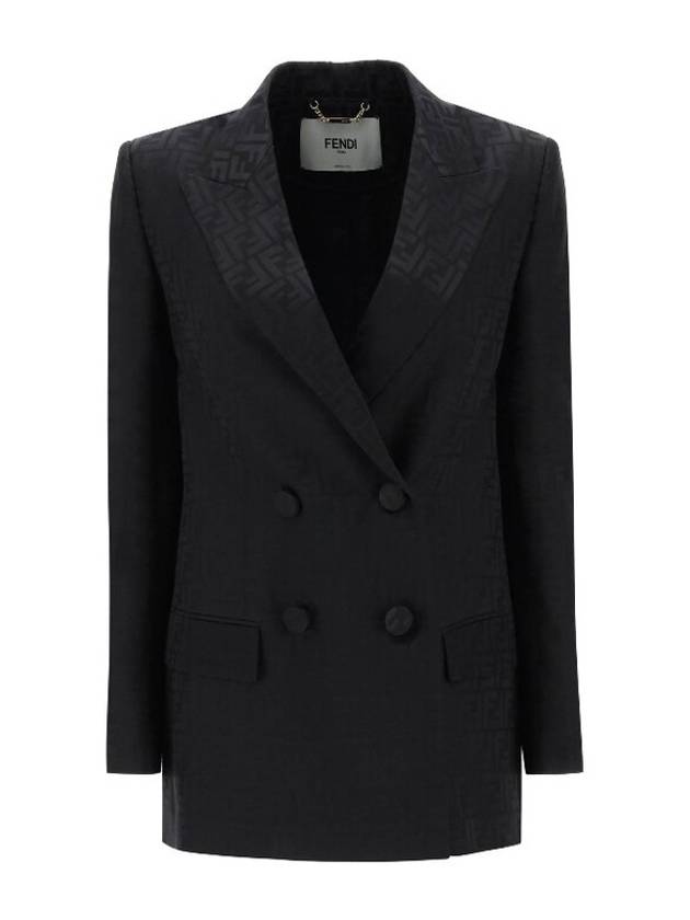 Luxury Fendi Logo Double Button Blazer Jacket Black