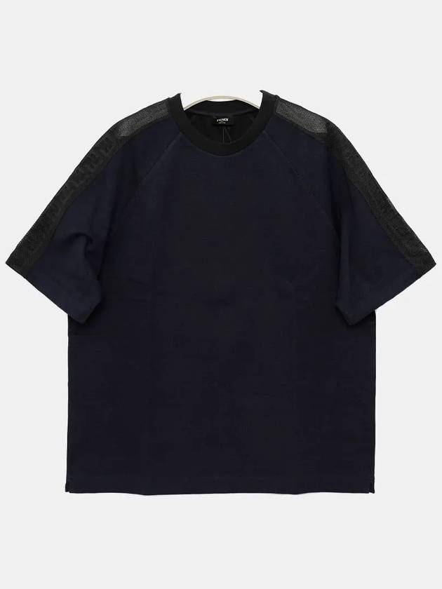 Luxury Fendi FF Jersey Short Sleeve T-Shirt Blue