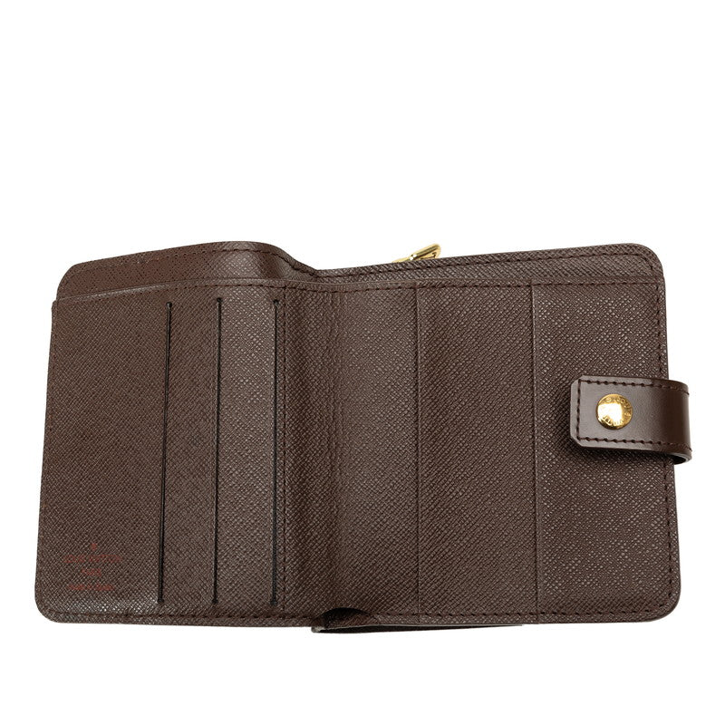 Louis Vuitton Damier Compact  Two Folded Wallet Compact Wallet N61668 Eve Brown PVC Leather  Louis Vuitton