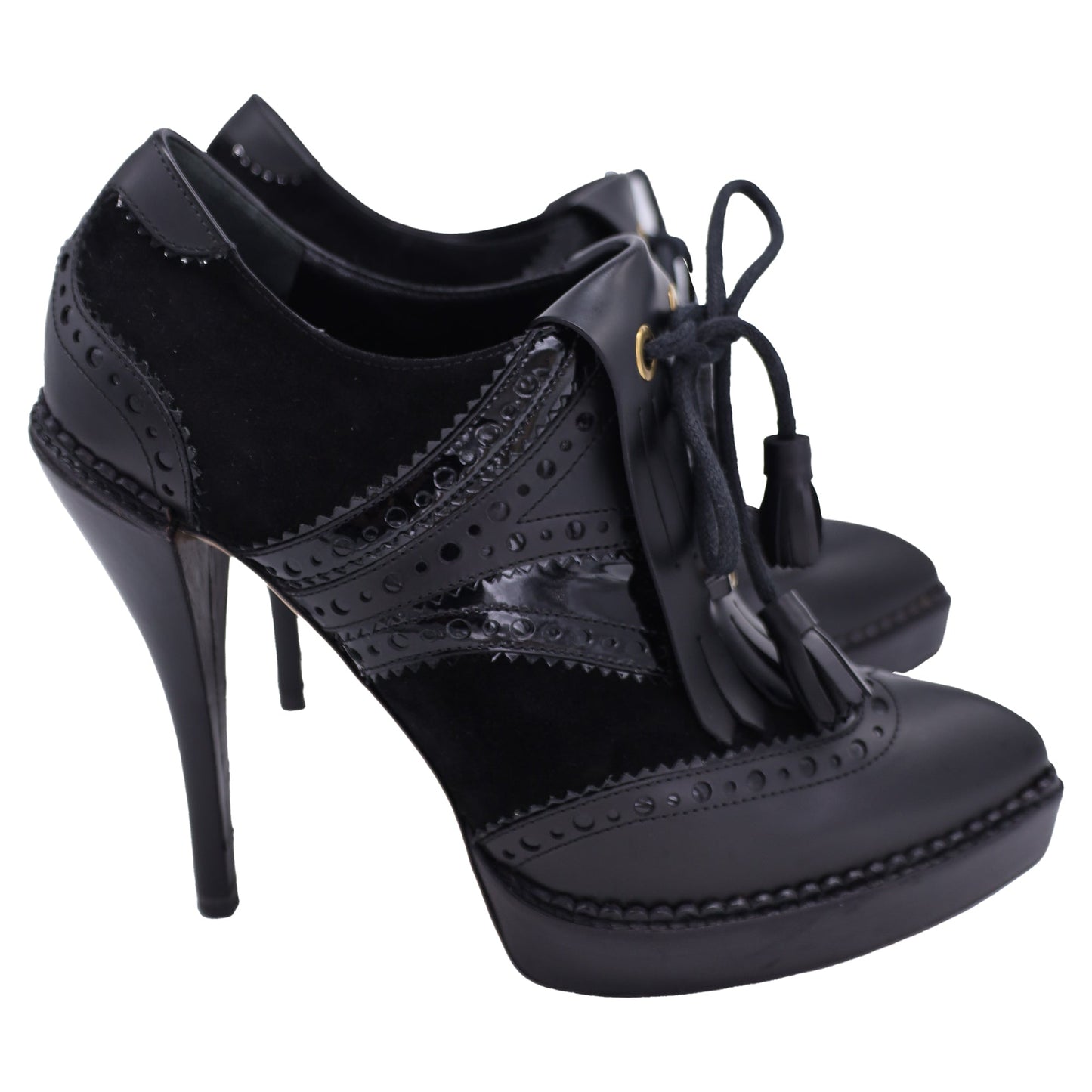 Gucci Wimbledon Ankle Boots in Black Leather and Suede