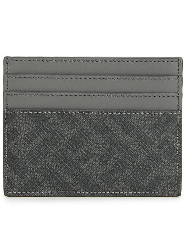 Luxury Fendi Diagonal FF Canvas Card Wallet Grey