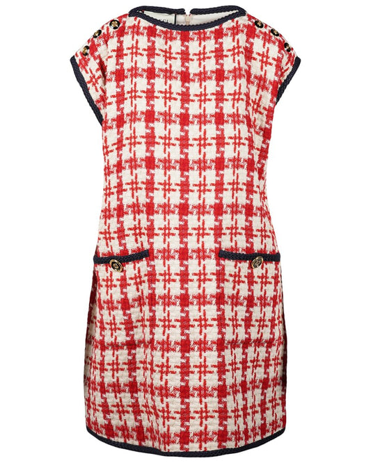 Luxury Gucci Trending 2025 Graphic Tweed Wool Dress