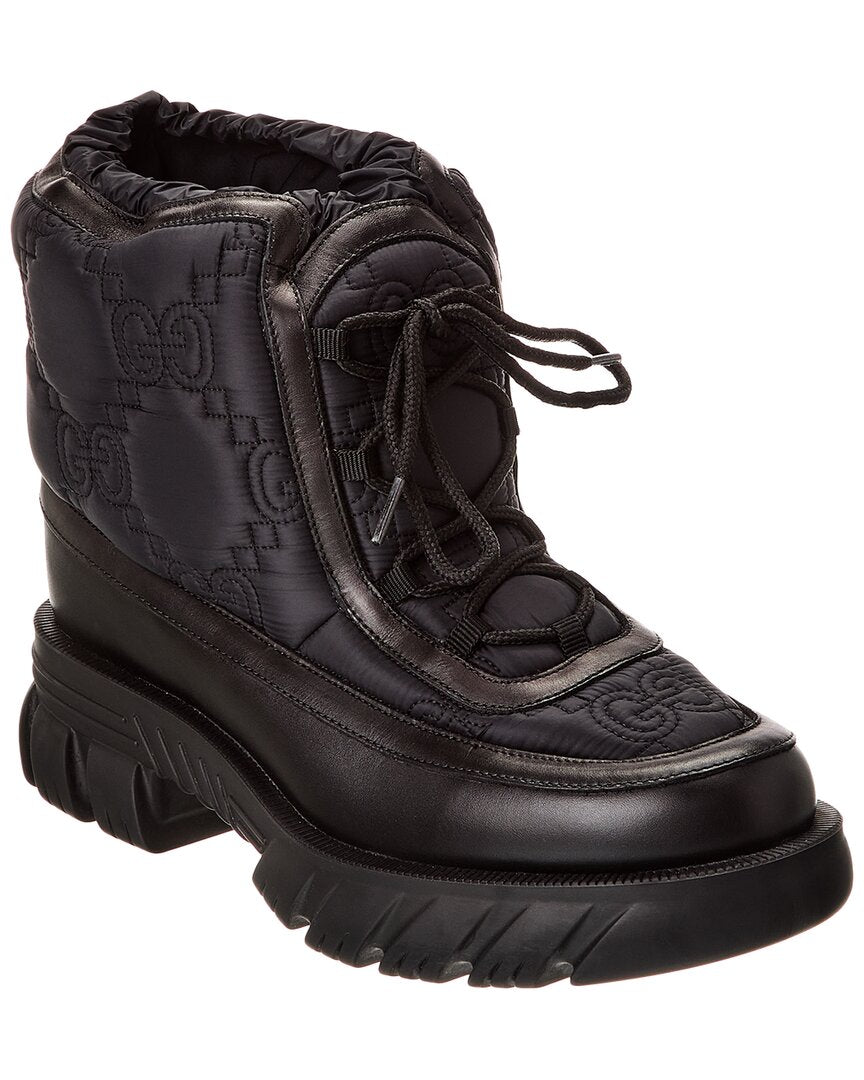 Gucci Quilted Nylon & Leather Boot