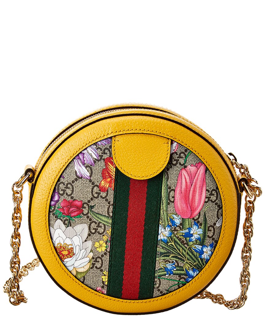 Gucci Ophidia Small GG Flora Canvas & Leather Shoulder Bag