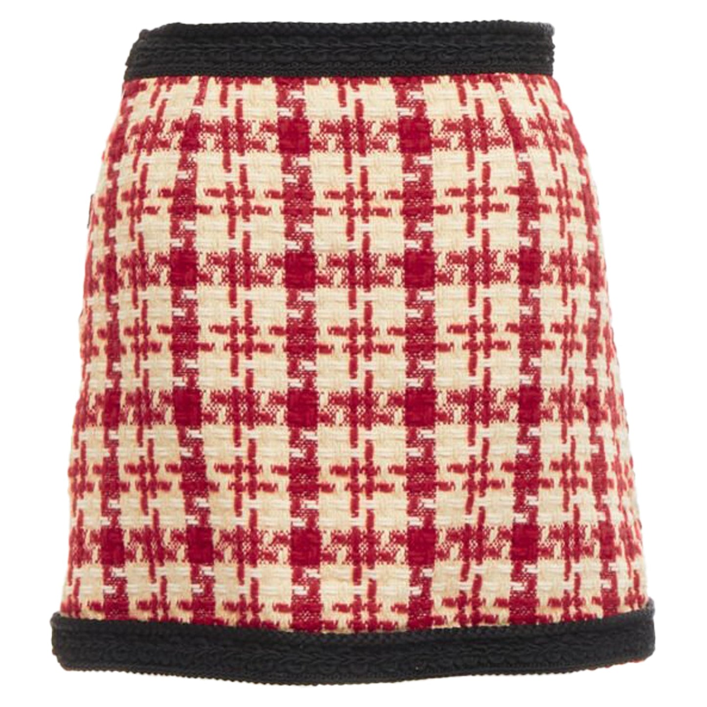 Gucci checke tweed tone GG button mini skirt