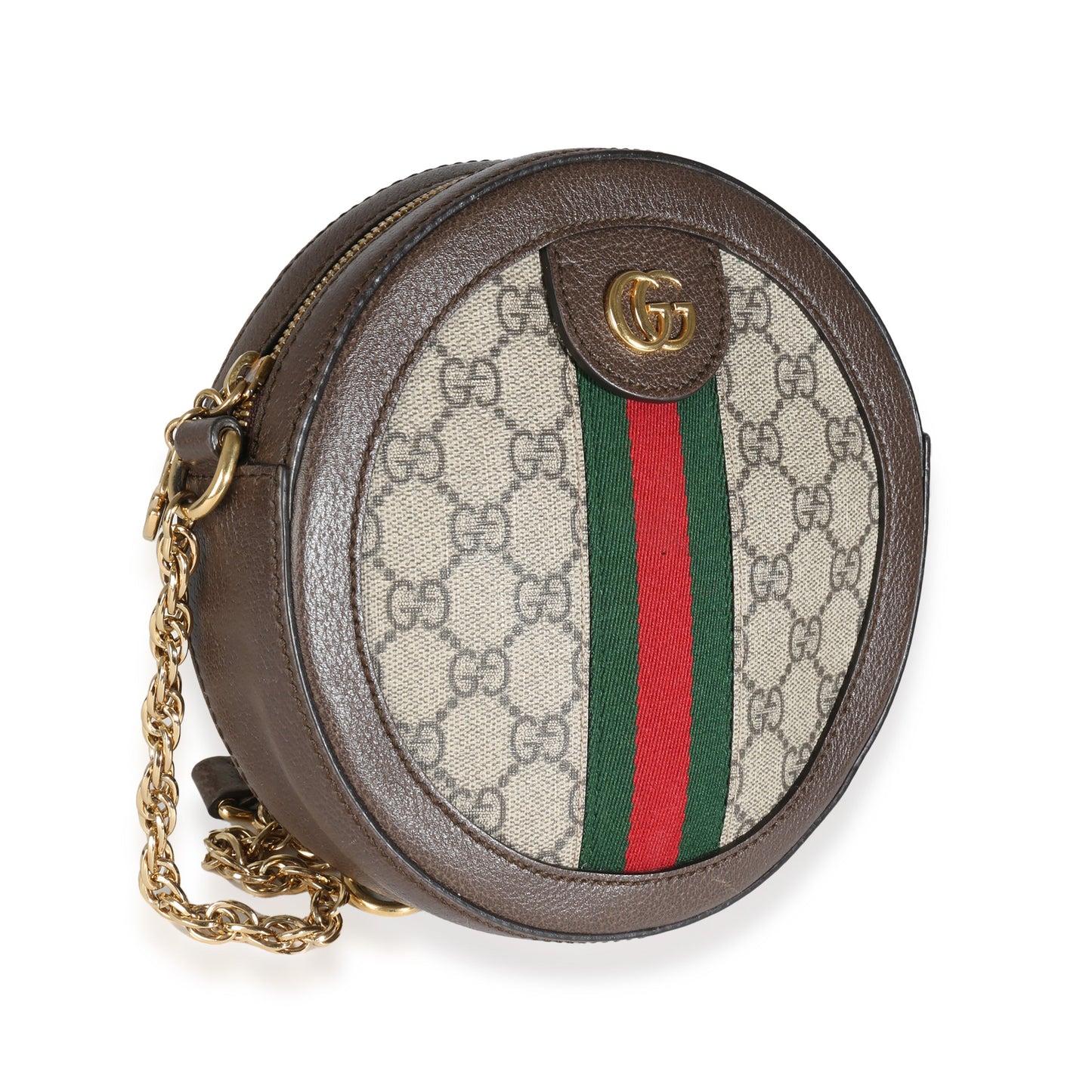 Luxury Gucci Trending 2025 Beige GG Supreme Canvas Mini Ophidia Round Shoulder Bag