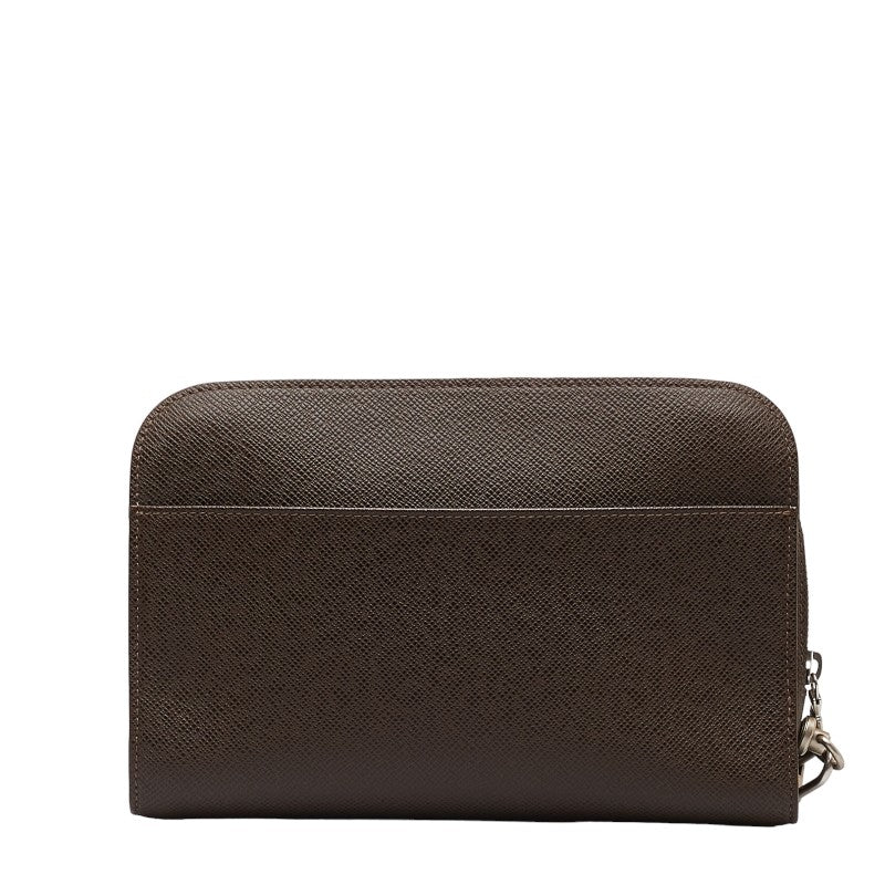 Louis Vuitton Taiga Suede Second Bag M30188 Grizzly Brown Leather Men Louis Vuitton