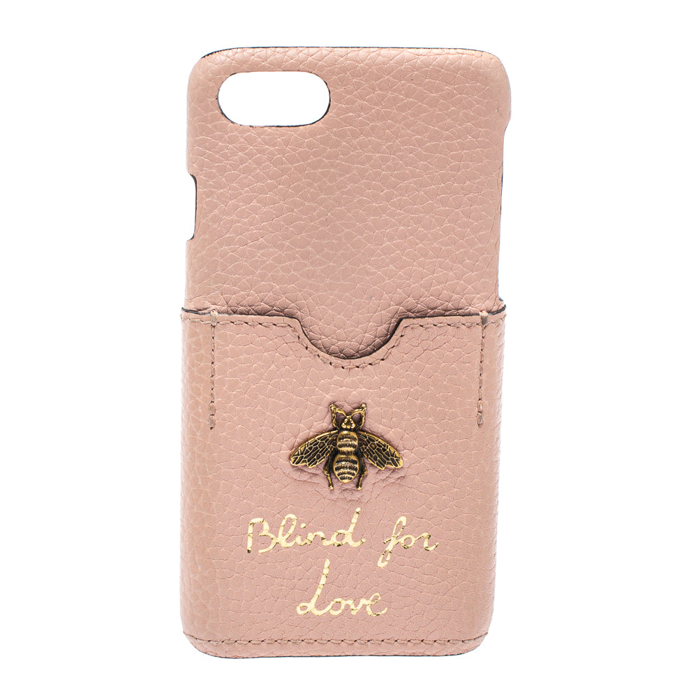 Luxury Gucci Trending 2025 Pink Leather Blind For Love iPhone 7 Case