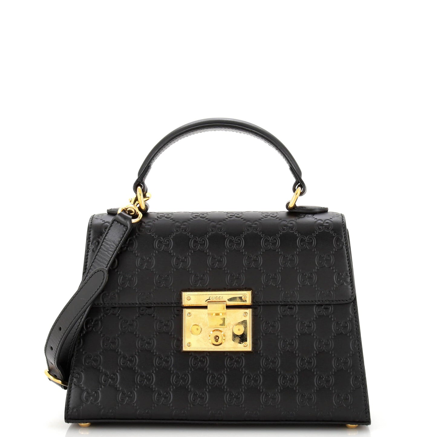 Padlock Top Handle Bag Guccissima Leather Small