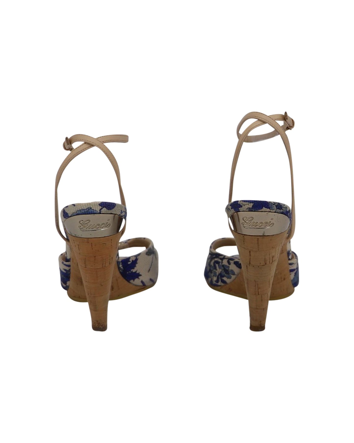 Luxury Gucci Trending 2025 Floral Open-Toe High-heeled Sandals in Beige Print Canvas