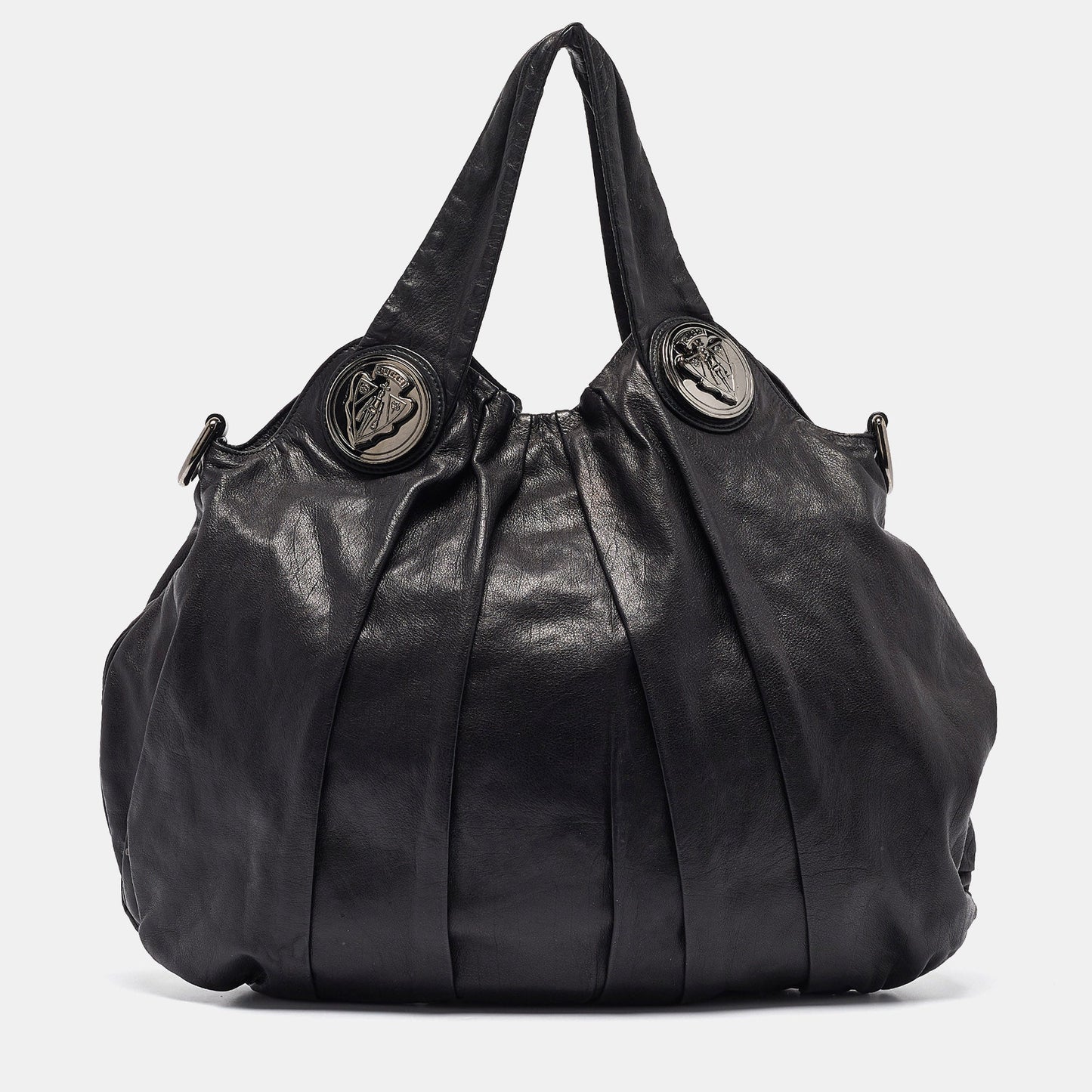 Luxury Gucci Trending 2025 Black Leather Large Hysteria Hobo
