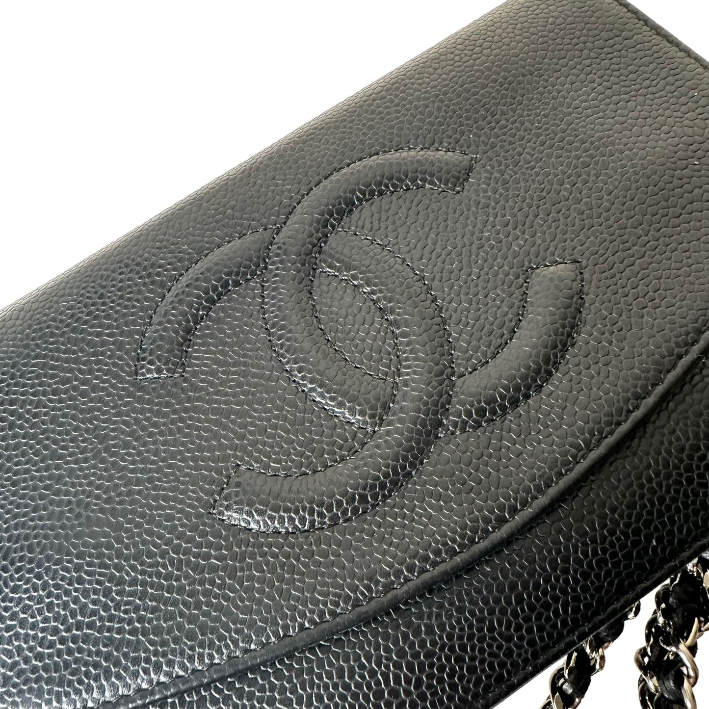 Luxury Chanel Black Caviar Wallet On Chain