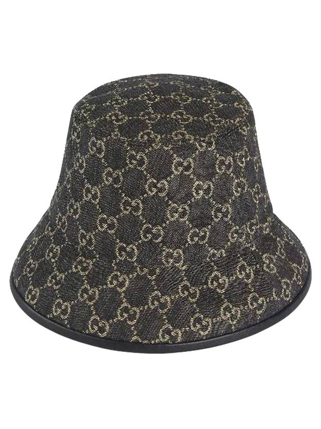 Luxury Gucci GG Denim Bucket Hat Black