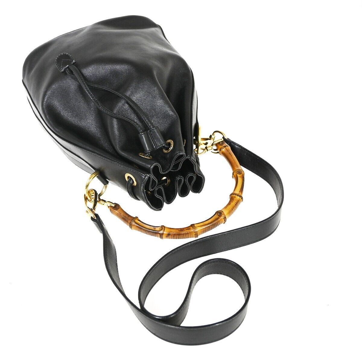 Gucci Bamboo  Leather Handbag ()