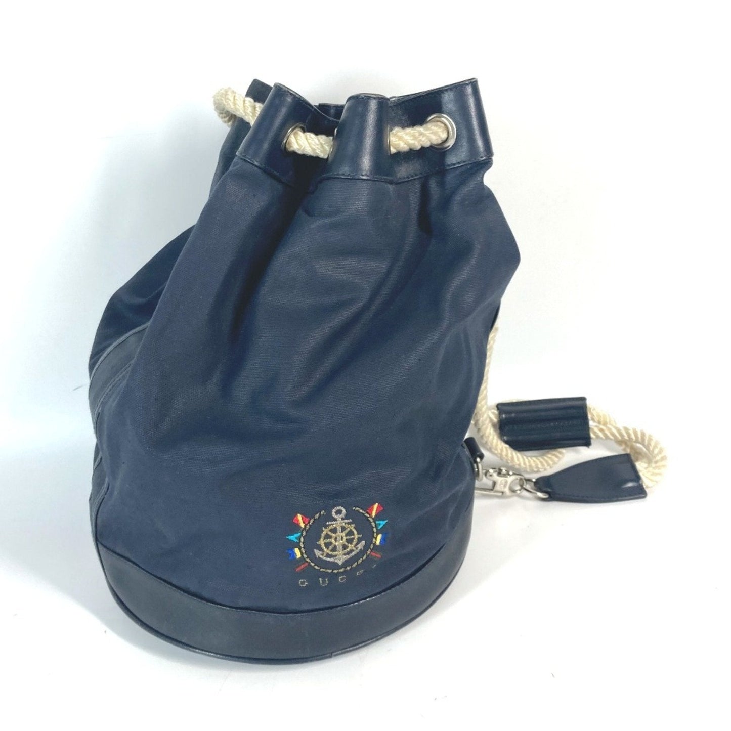 Gucci  Coated Canvas Leather Shoulder Bag