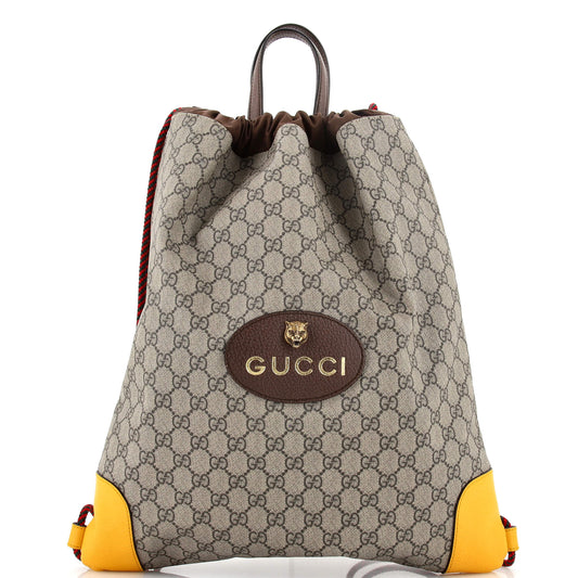 Luxury Gucci Trending 2025 Neo Vintage Drawstring Backpack GG Coated Canvas Large