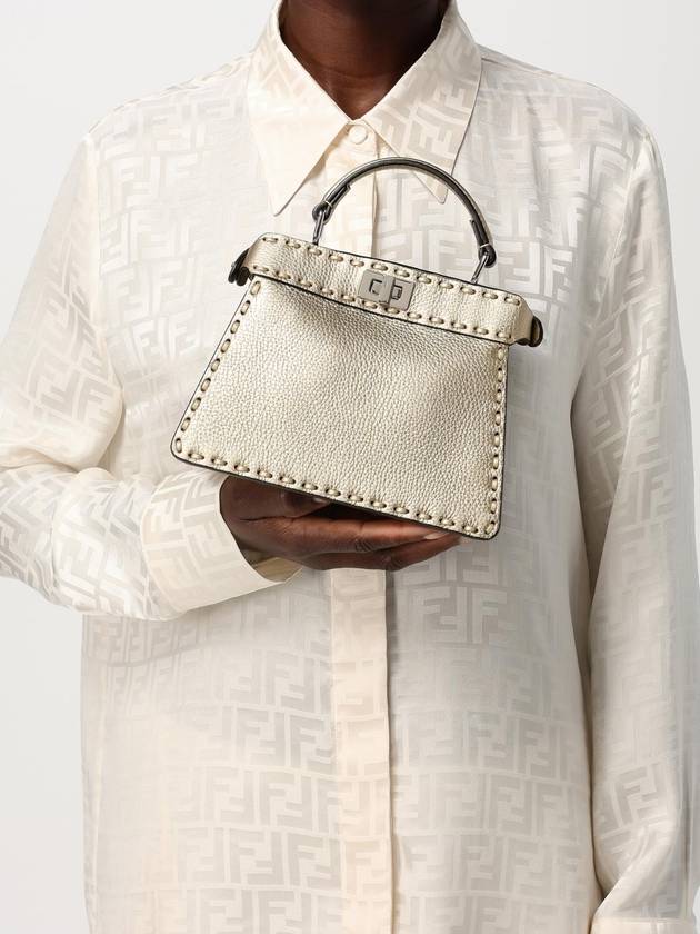 Luxury Fendi Peekaboo ISeeU Petite Tote Bag Gold