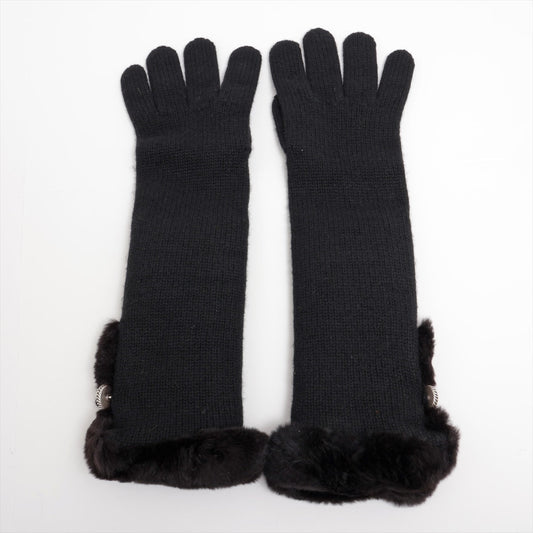 Chanel Coca-Cola Gloves Oryg x Cashmere Black