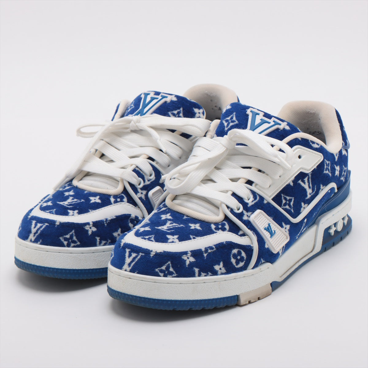 Louis Vuitton LV Trainer Line 23 Year Fabric Trainers 6 1/2 Men Blue LD0233 Monogram