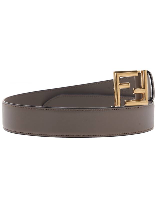 Luxury Fendi FF Buckle Leather Belt Brown