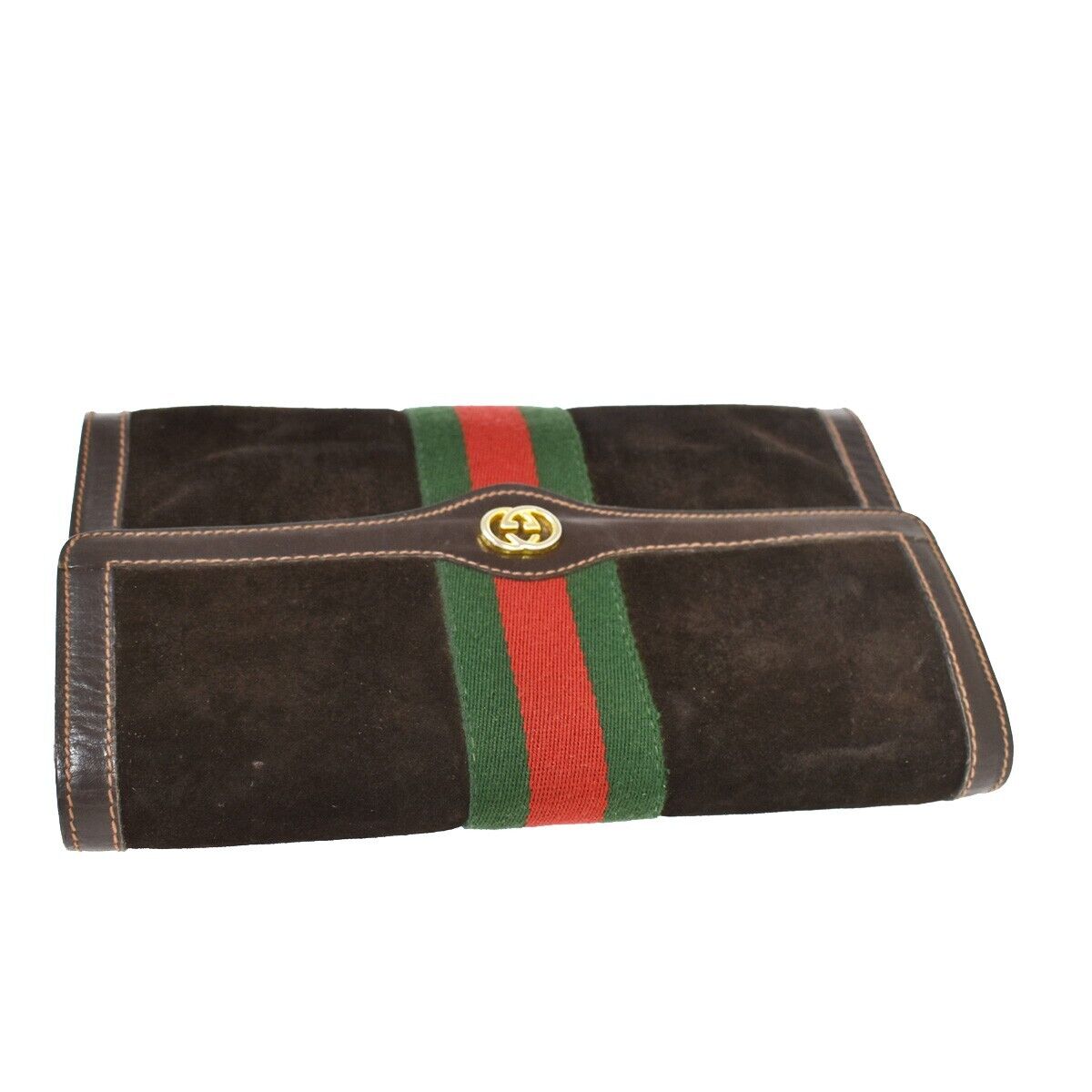 Gucci Sherry  Suede Clutch Bag ()