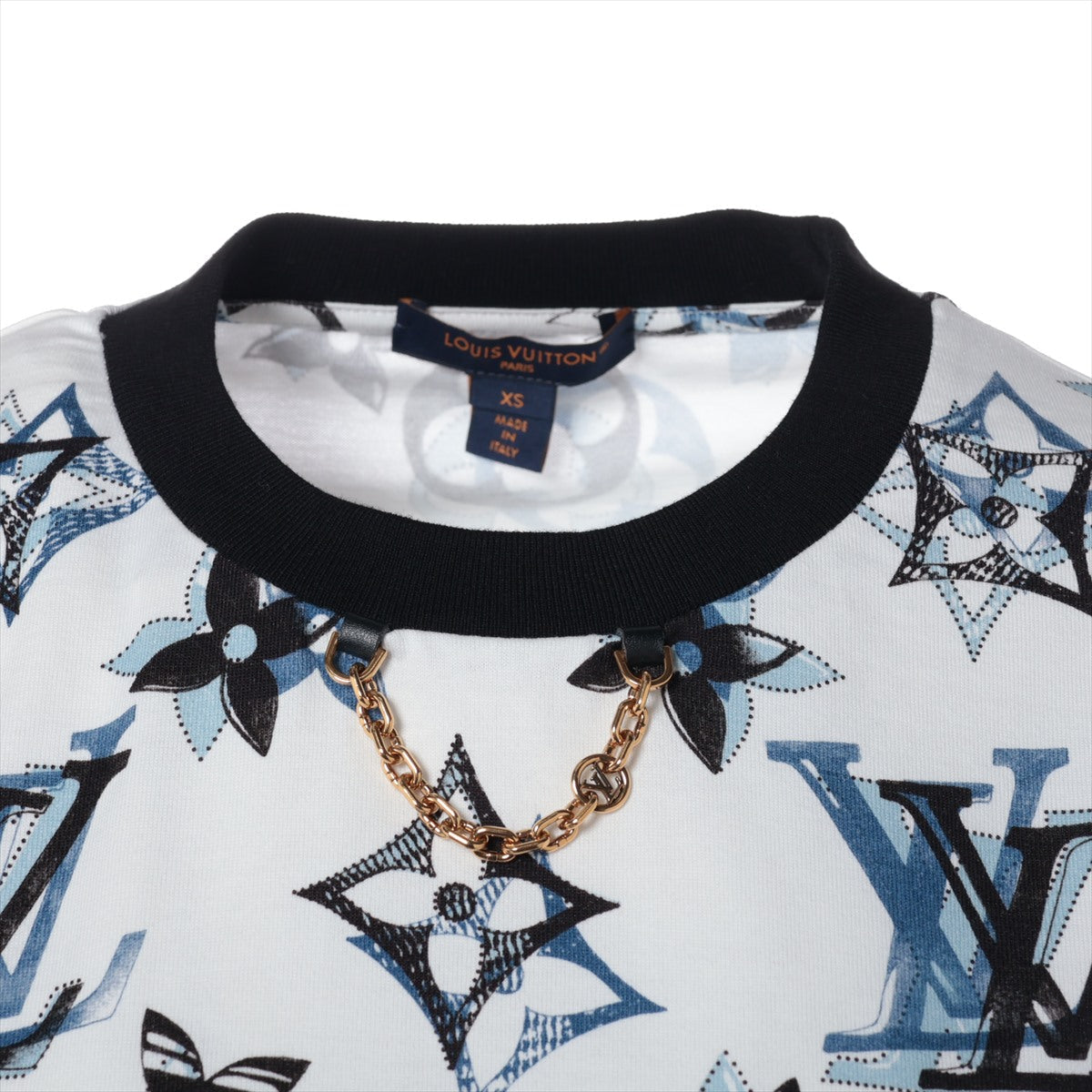 Louis Vuitton 24SS Cotton X Silk One Earrings XS  Blue X White RW241WW 3D Monogram  1AC1PS