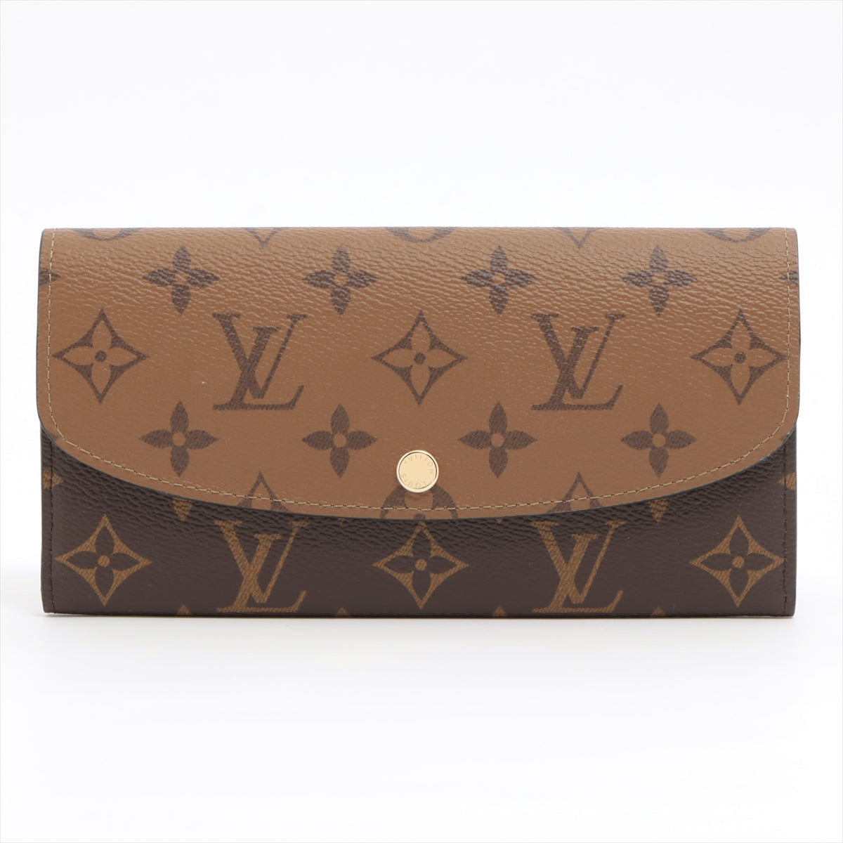 Louis Vuitton Monogram Reversee Portefolio Emily M82157 BlackBrown Long   Wallet