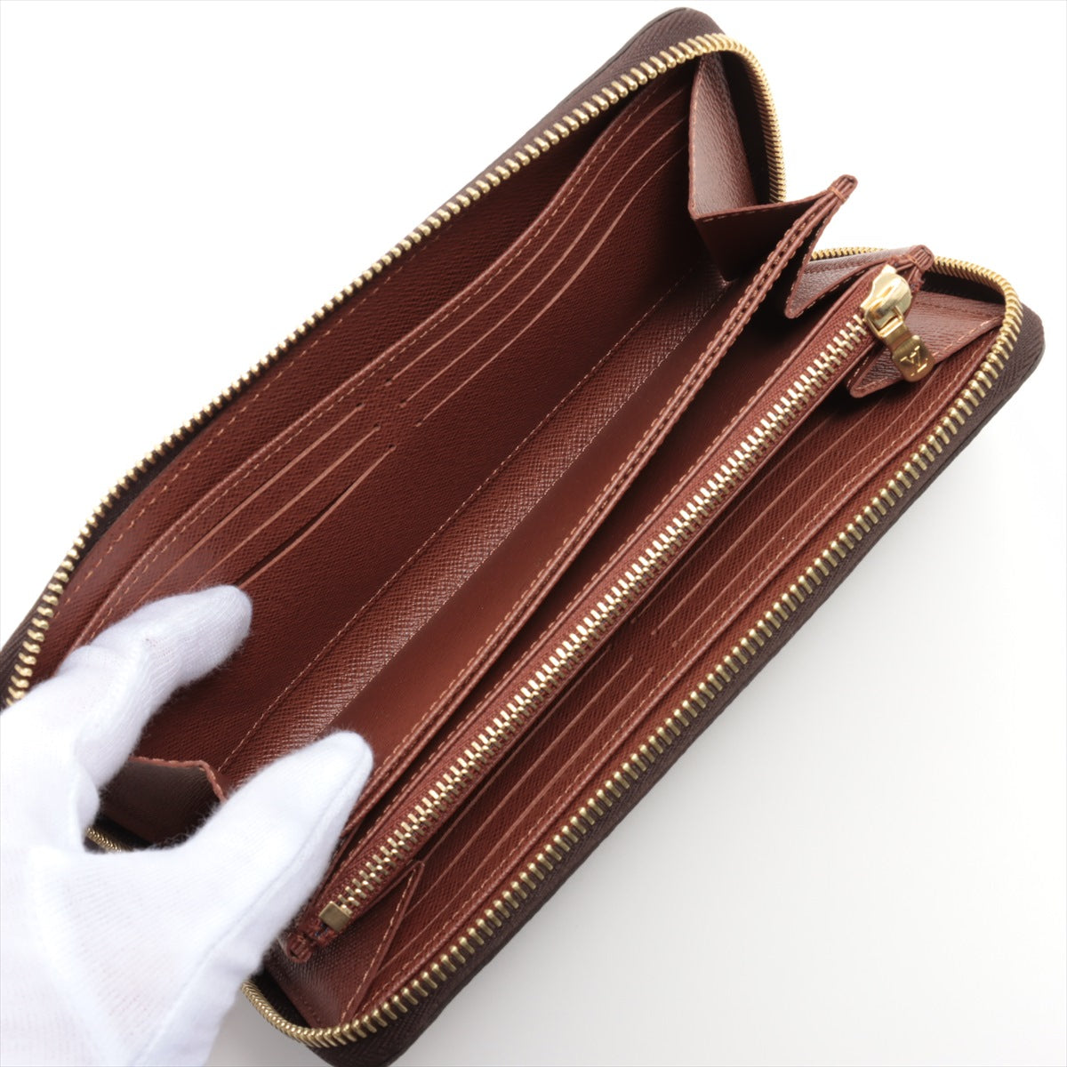 Louis Vuitton Monogram Zippyr Wallet M42616 Brown Round Zipper Wallet