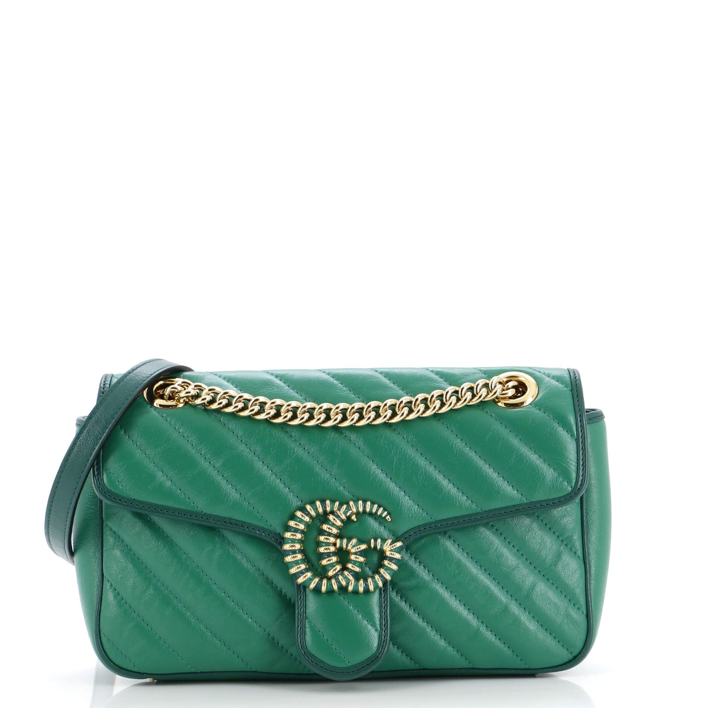 Luxury Gucci Trending 2025 GG Marmont Flap Bag Diagonal Quilted Leather Small