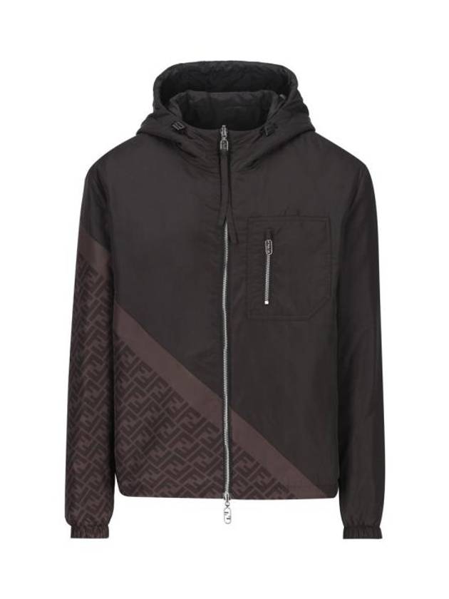 Luxury Fendi Nylon Windbreaker Jacket Black