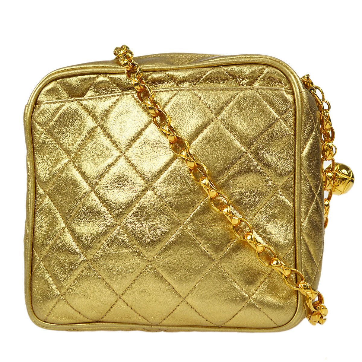 Luxury Chanel 1991-1994 Pocket Camera Bag Mini Gold Lambskin