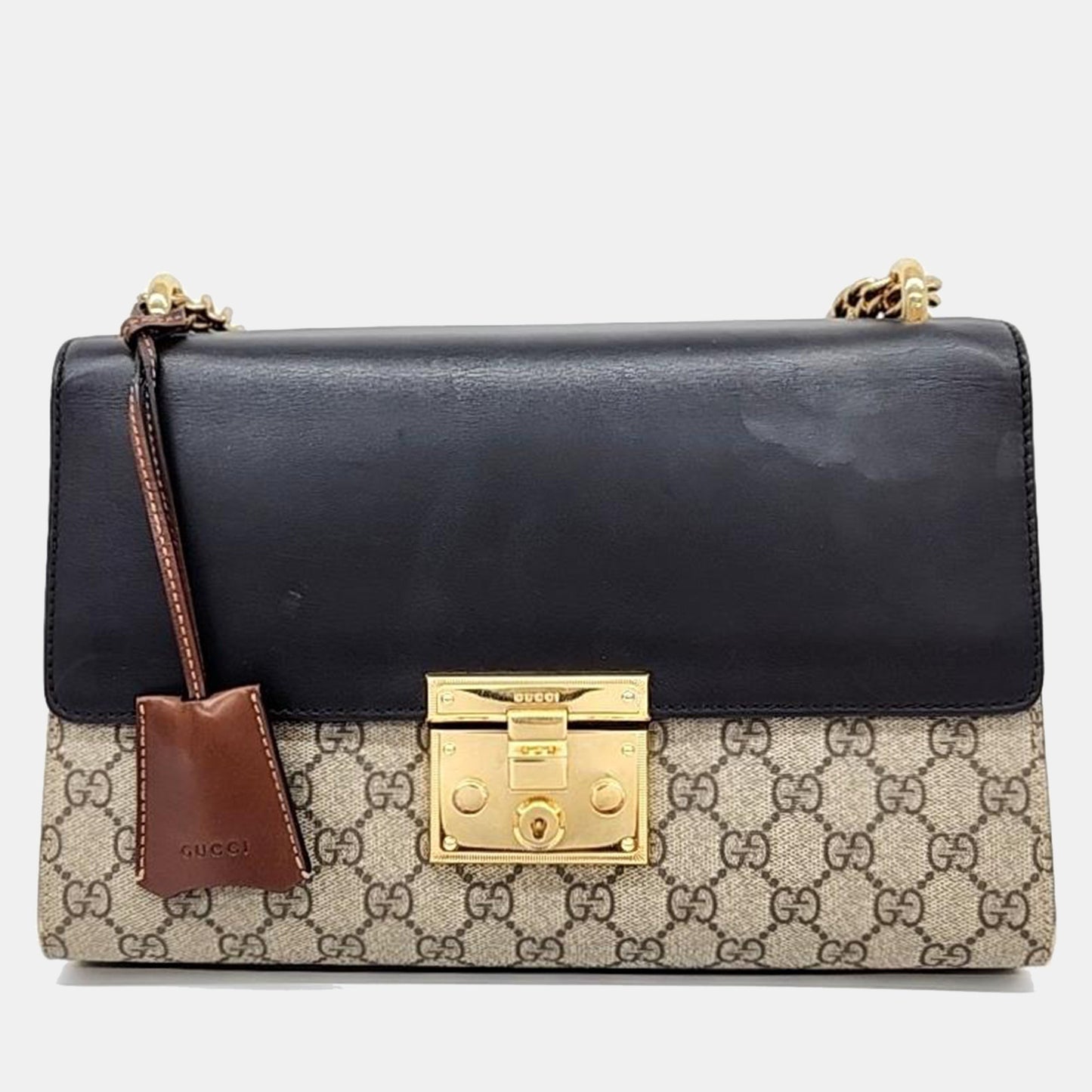 Luxury Gucci Trending 2025 Beige Padlock Supreme Shoulder Bag