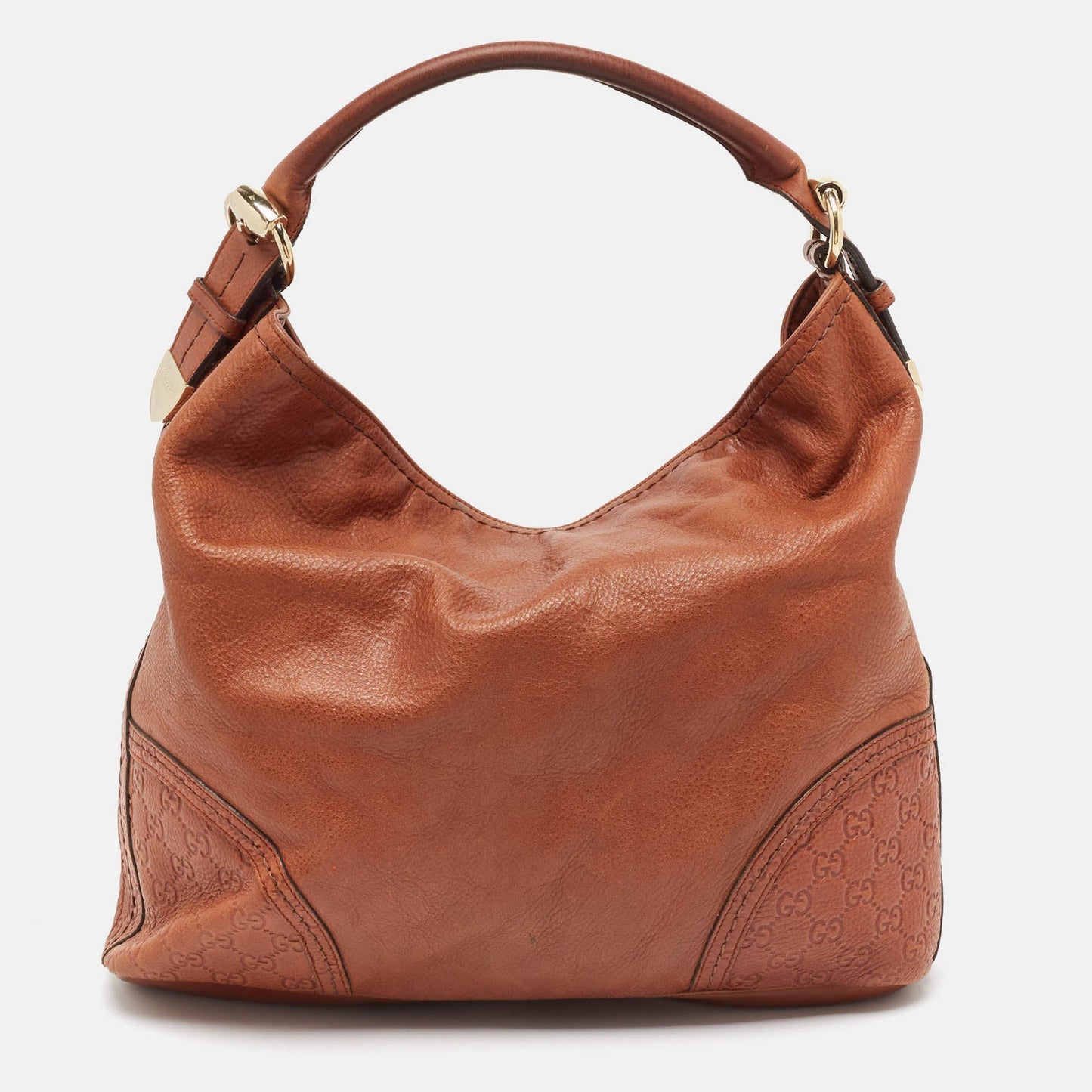Luxury Gucci Trending 2025 Brown Leather Large Signoria Hobo