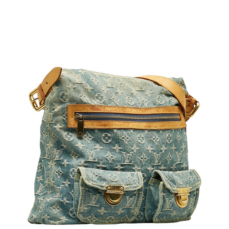 Louis Vuitton Monogram Denim Baggage GM Slipper Shoulder Bag M95048 Blue Denim Leather  Louis Vuitton