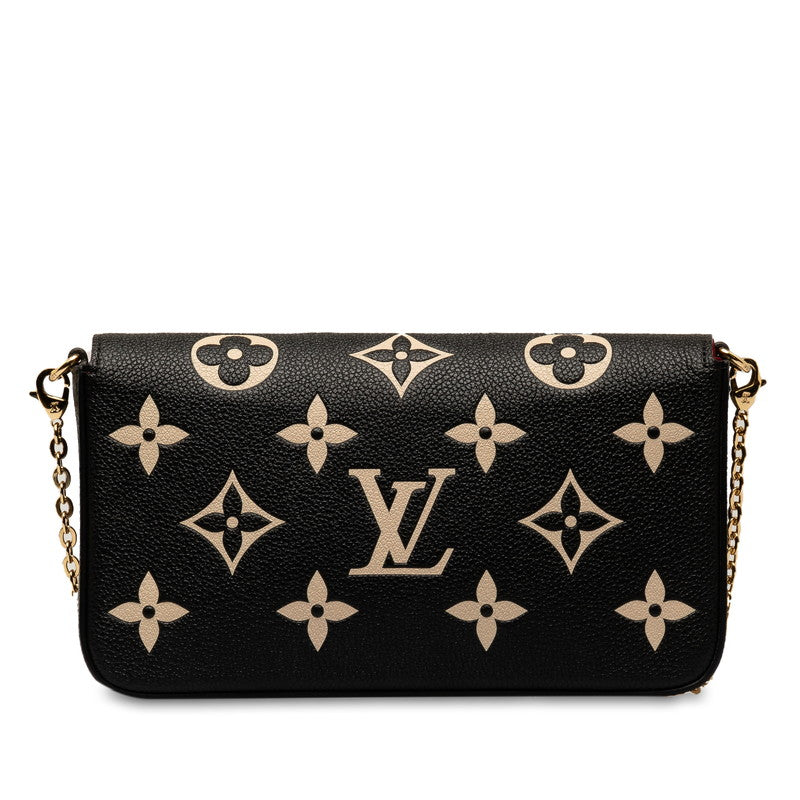 Louis Vuitton Monogram Implant Bicycle Chain Felice Chain Wallet M80482 Black Beige  Leather  Louis Vuitton