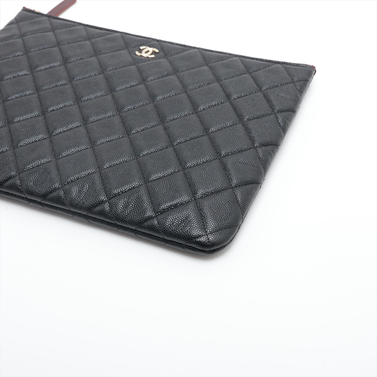 Chanel Matrasse Caviar S Clutch Bag Black G  31st