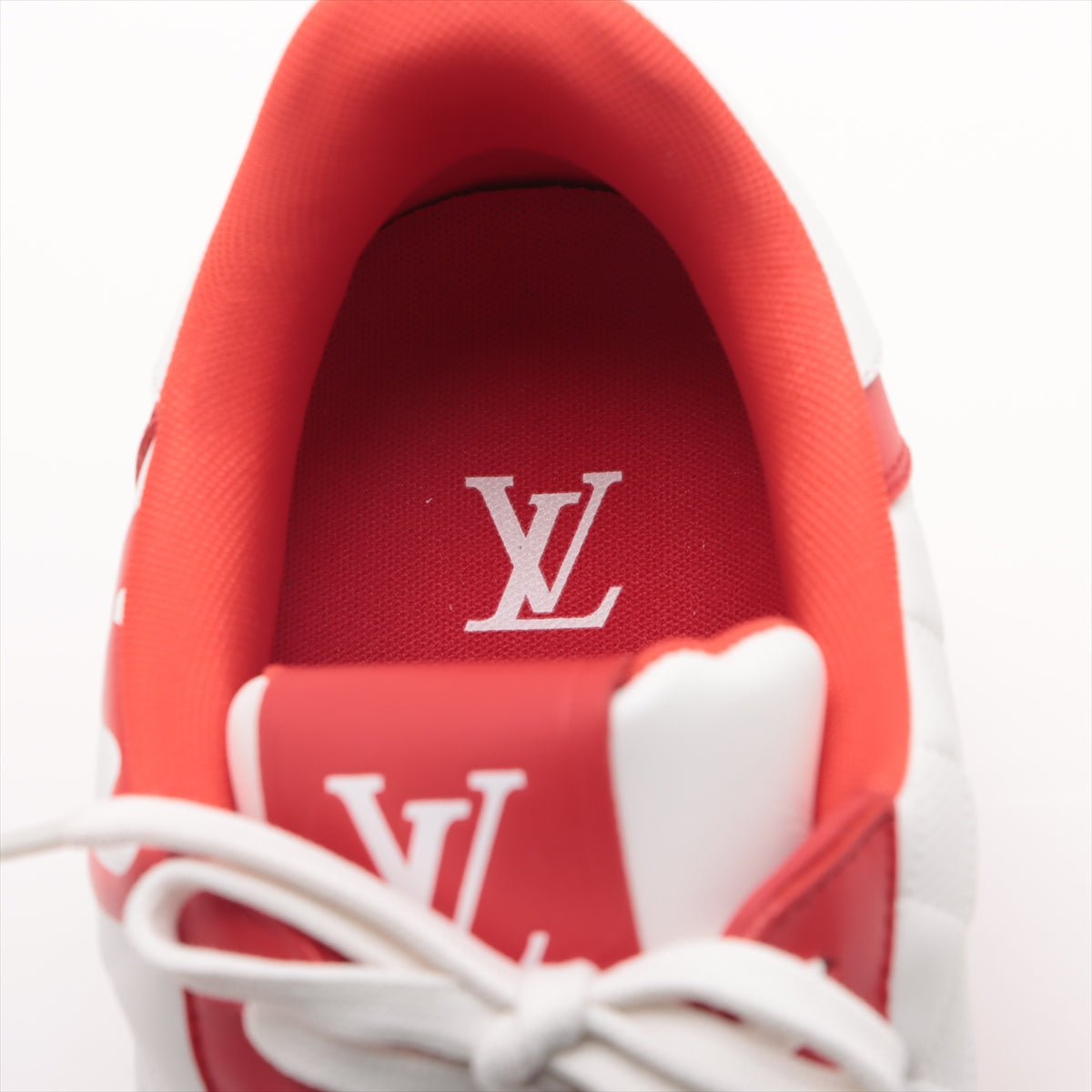 Louis Vuitton Rivoli Line 23 Years PVC  Leather Trainers 9 Men Red × White MS0233 Damier