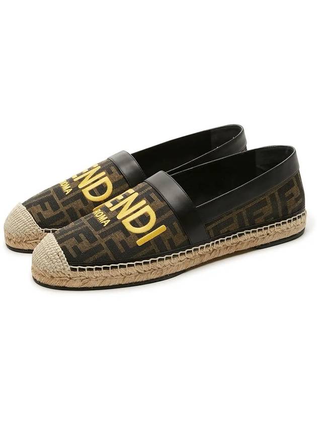 Luxury Fendi FF Monogram Print Espadrilles Brown