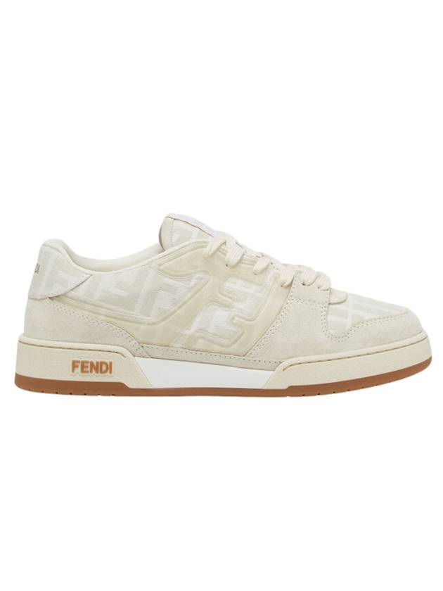 Luxury Fendi Match Canvas Low-Top With White Suede