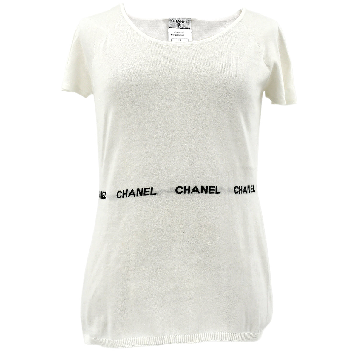 Luxury Chanel 2004 spring logo-intarsia knitted top #42