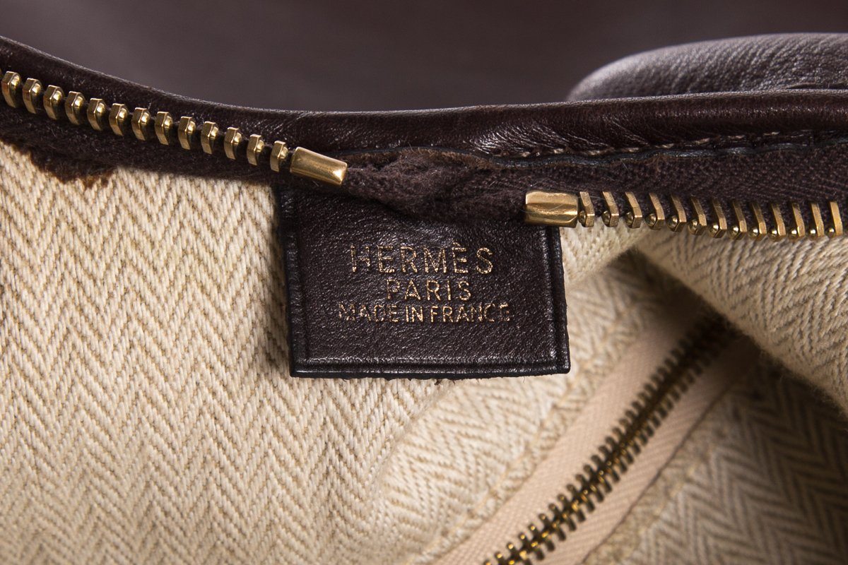 Luxury Hermes Brown Leather Hobo
