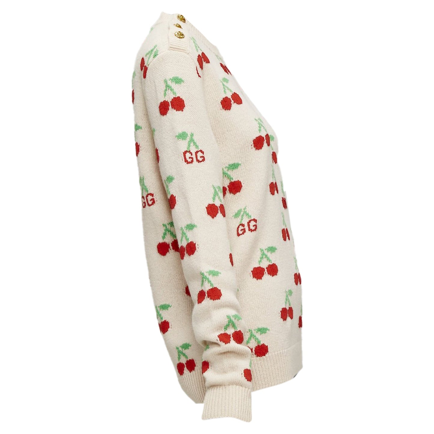 Gucci GG logo Cherries crew long sleeves sweater