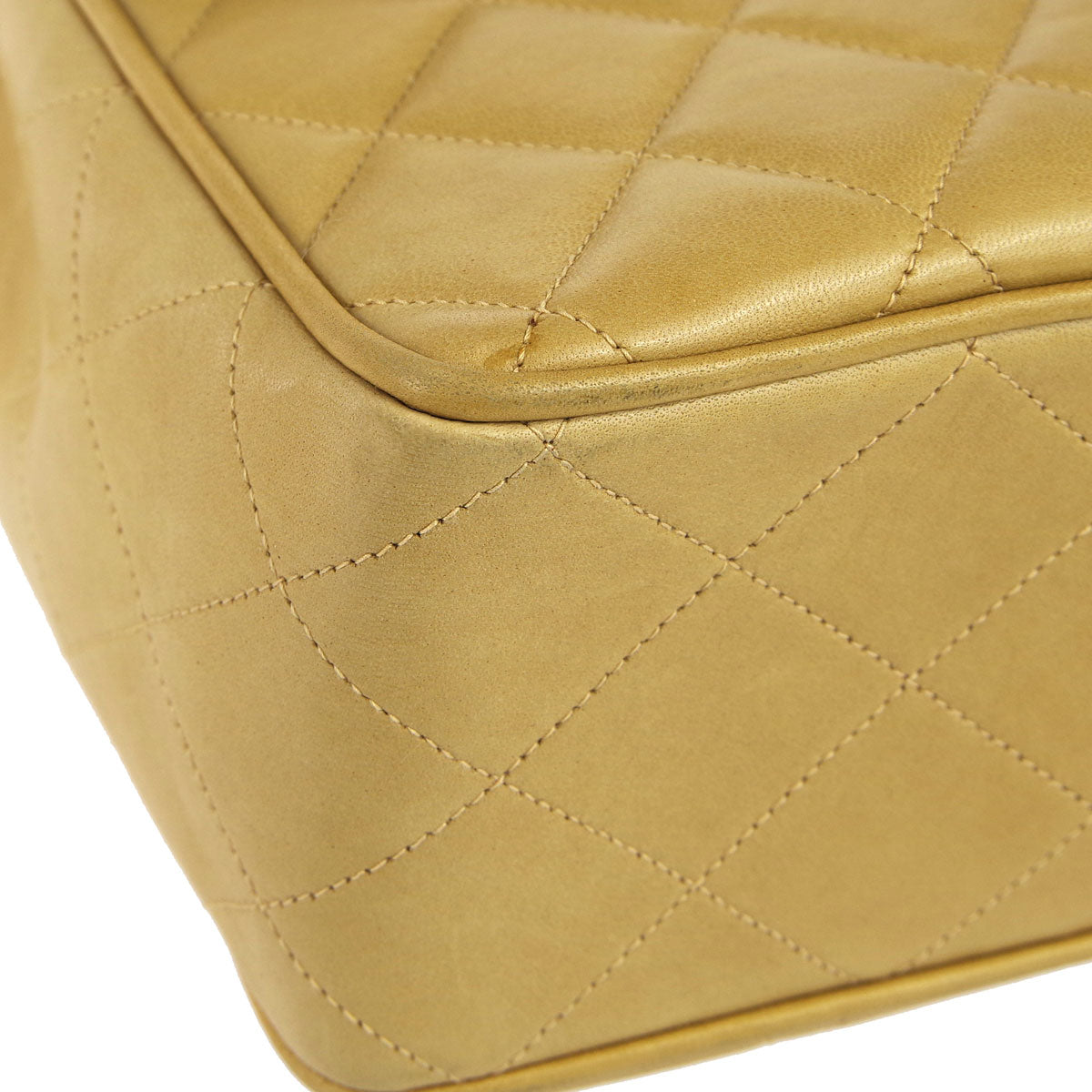 Luxury Chanel 1994-1996 * Classic Flap Jumbo Double Chain Shoulder Bag Beige Lambskin