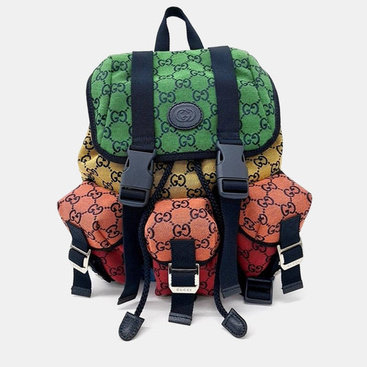 Luxury Gucci Trending 2025 Multicolor Jacquard Canvas Backpack